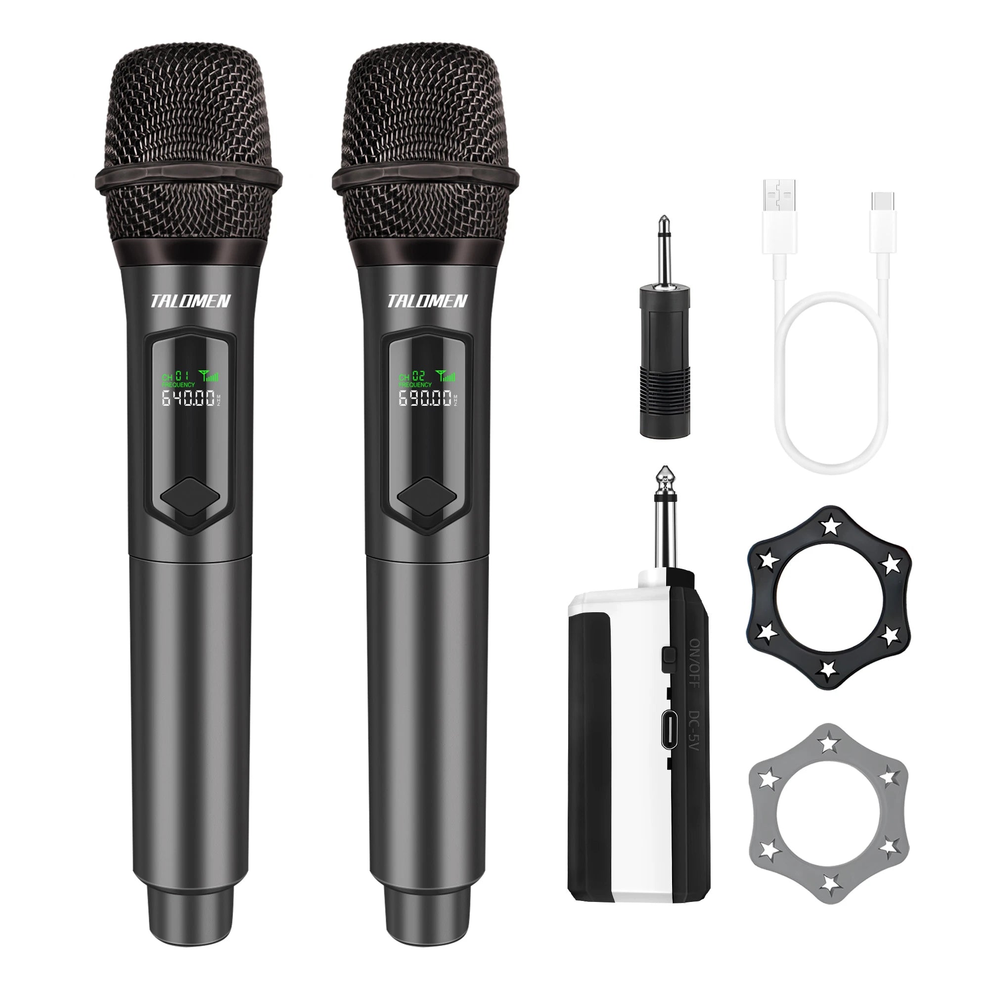 Talomen K60-2 | Ensemble de Deux Microphones à Main Dynamiques Sans Fil