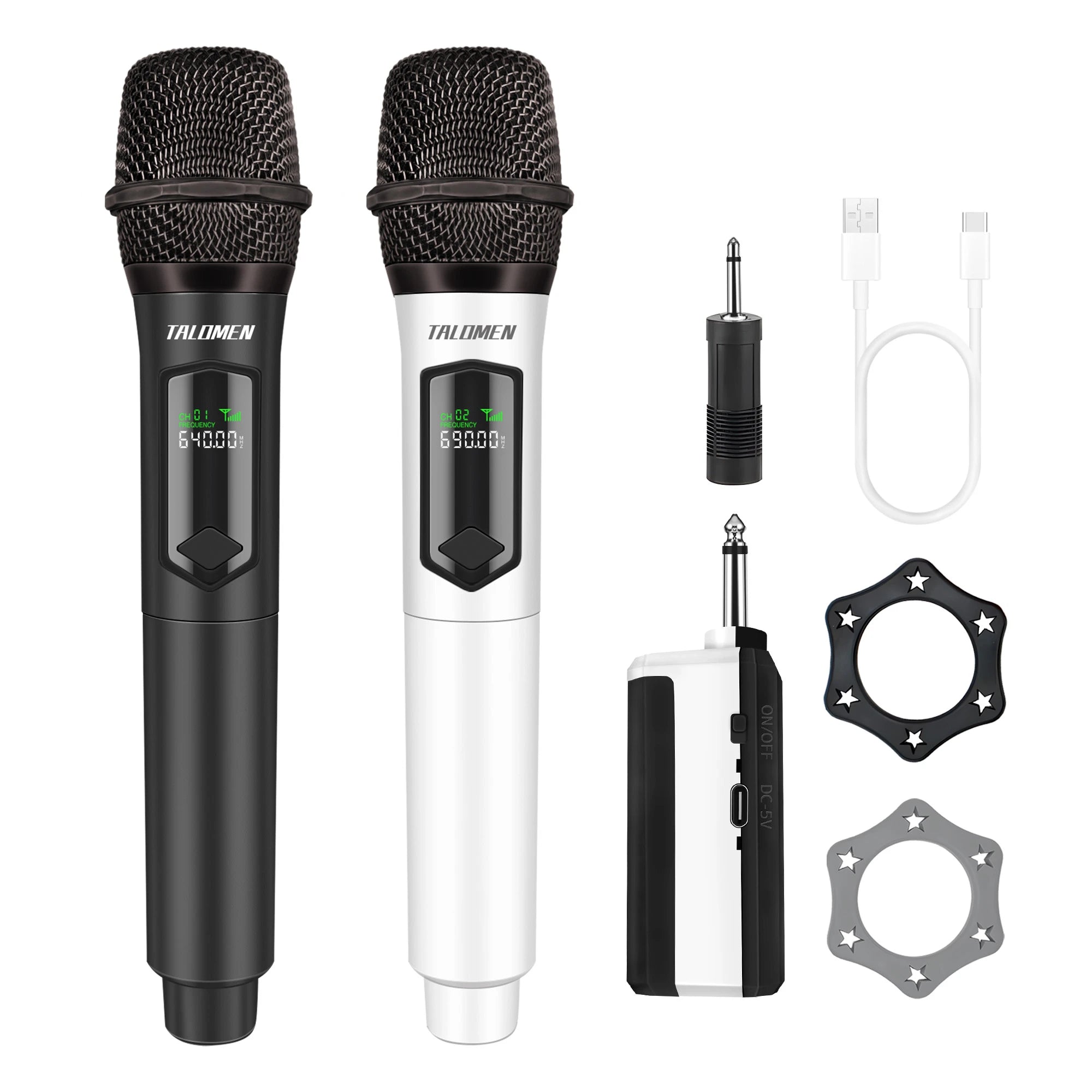 Talomen K60-2 | Ensemble de Deux Microphones à Main Dynamiques Sans Fil
