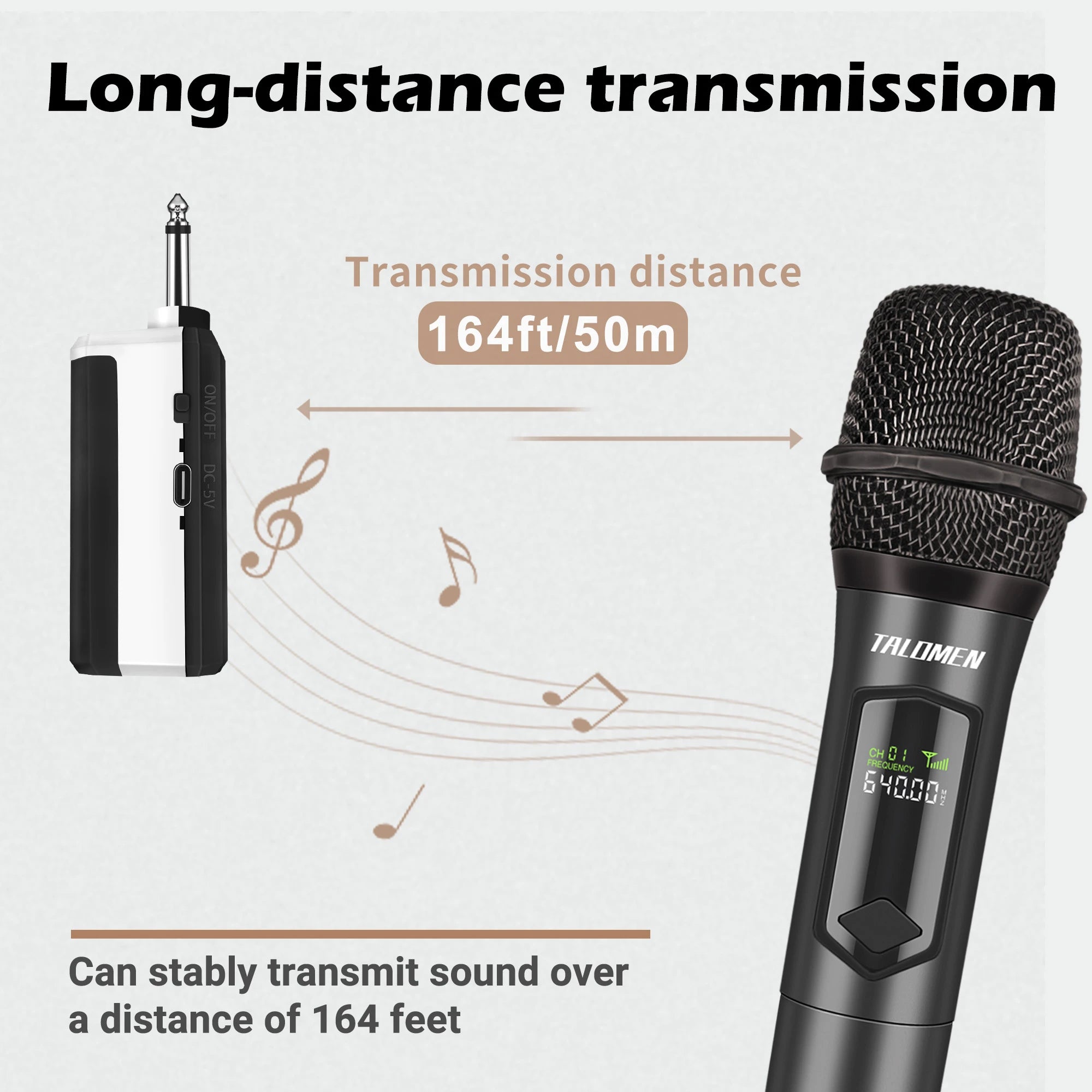 Talomen K60-2 | Ensemble de Deux Microphones à Main Dynamiques Sans Fil