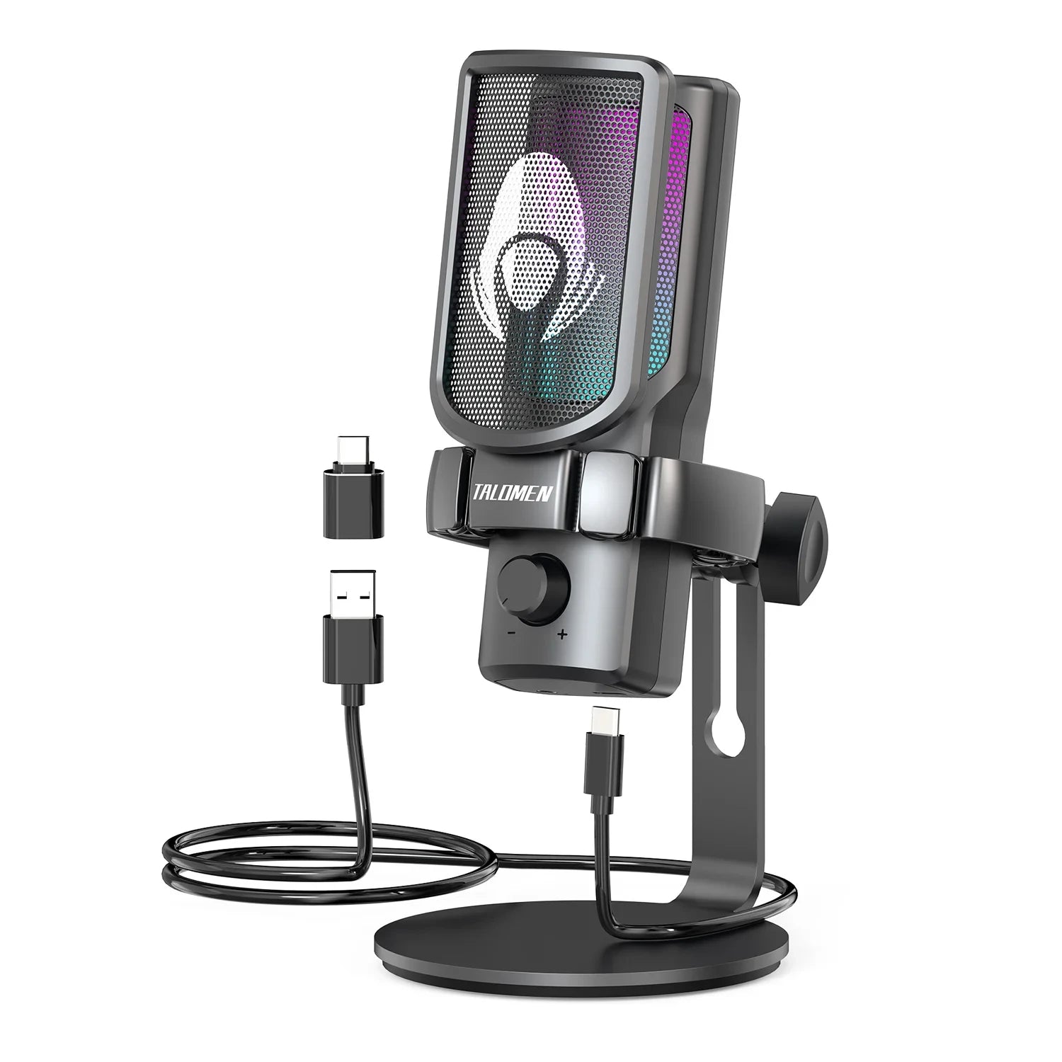 Talomen EYAS | Microphone USB pour PC, Podcast, Streaming, Enregistrement, Chat, PS4, PS5
