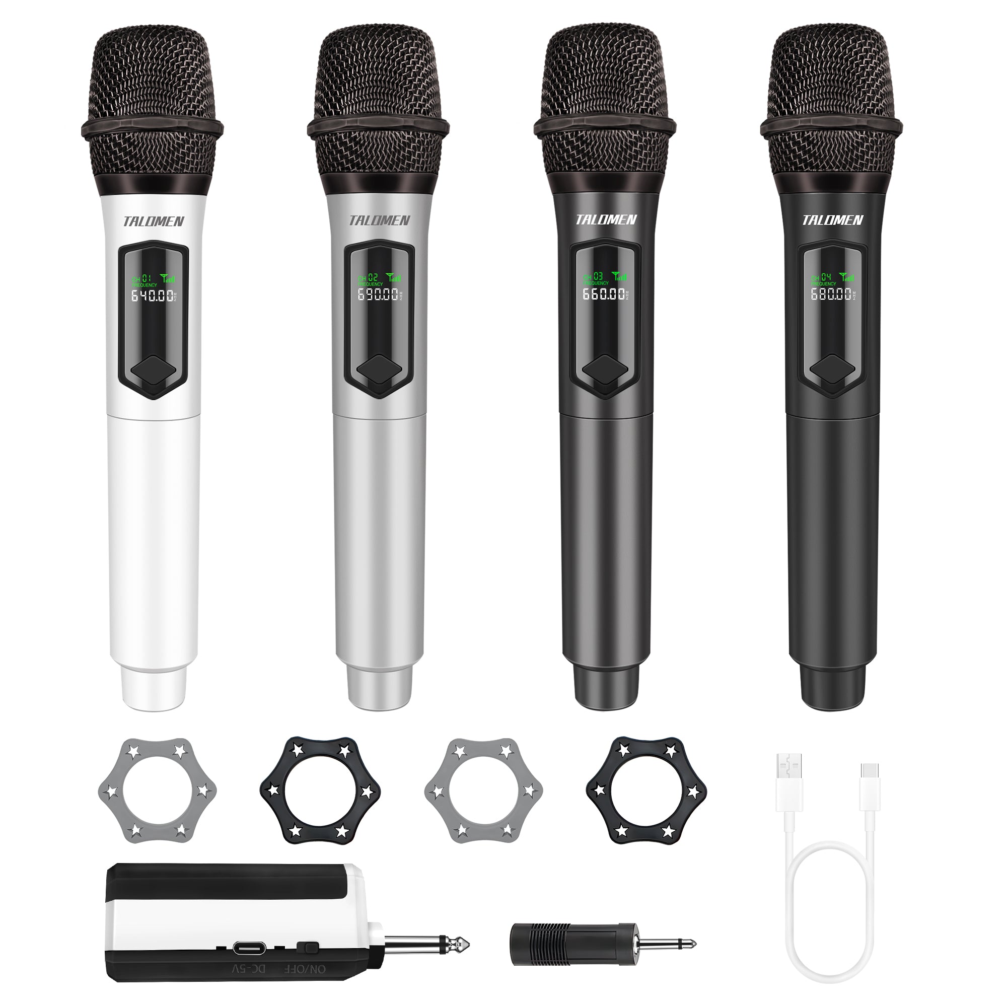 【🔥New 4-Mic Set】 Talomen Wireless Dynamic Microphone