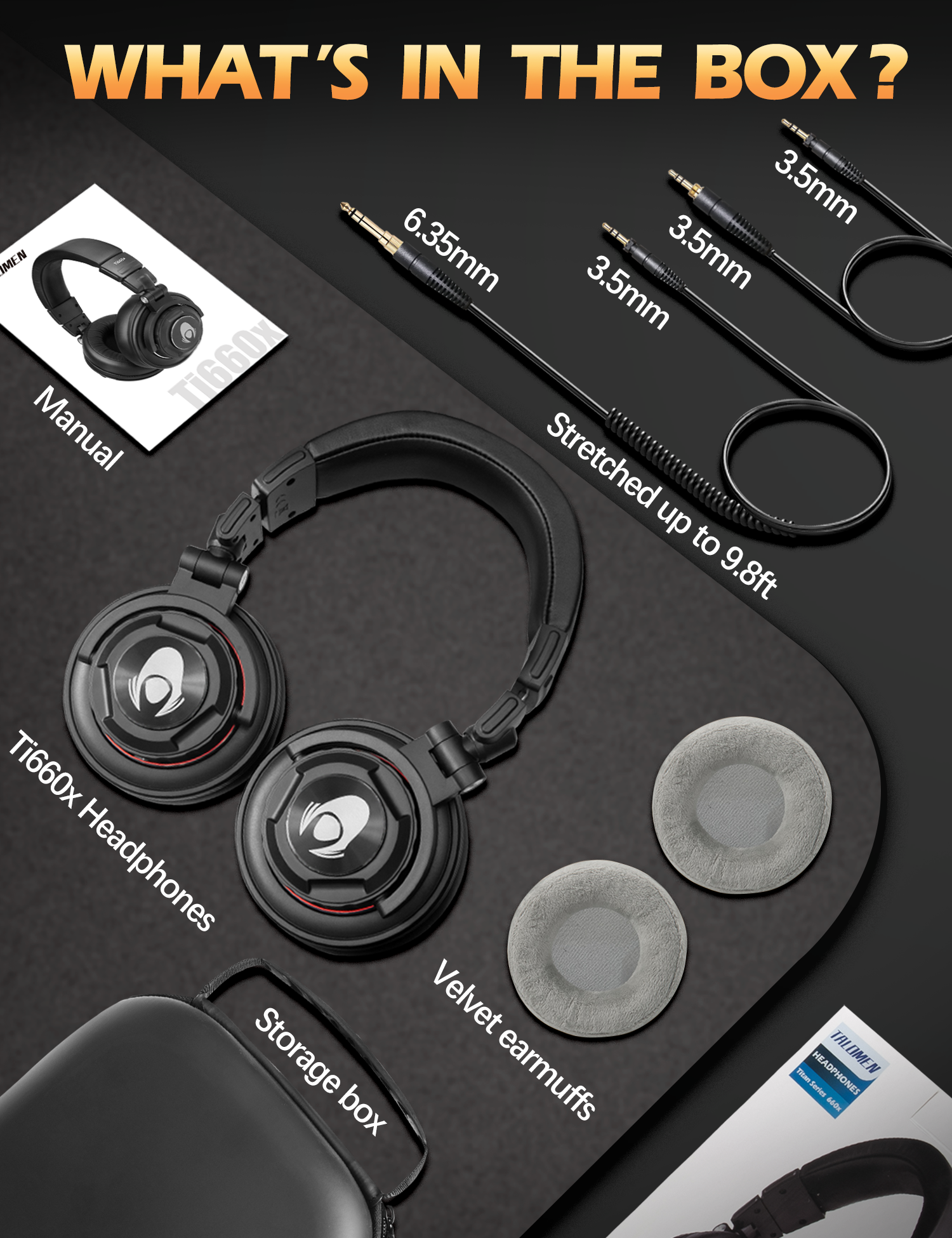 Talomen Ti660x | Professional Studio Monitoring Wired Headphone